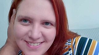 Chubby BBW Redhead Milf Gives Intense Blowjob