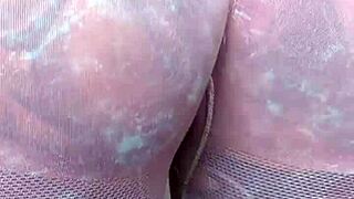 Milf Melody Radford Sheer Gym Leggings Close-Up