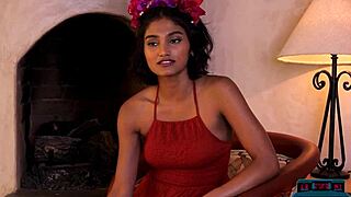 indian milf beauty angel constance strips and shows her fantastic curves