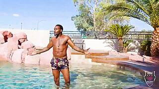 Helena Price's Intriguing Anal Pool Encounter With Rome's Big Black Cock And Cum On Tits