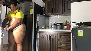 Argentine guy fucks Colombian hard in rough missionary with big tits 😈