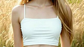 fancy russian lingerie model shows off barefoot