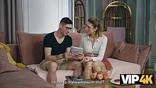 vip4k blonde couple indulges in ass licking on sofa