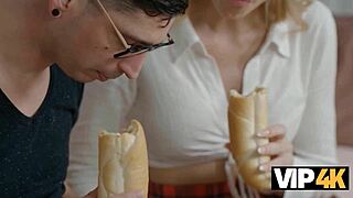 vip4k blonde couple indulges in ass licking on sofa