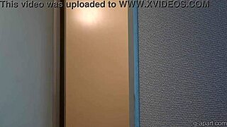 Hot japanese girl takes off her sexy lingerie and takes a shower