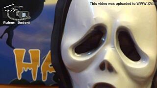 gordinha goes to halloween and fucks mr rola and gauchito in doggystyle with big ass and monster cock