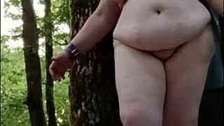 Slave Titia La Tertius chained and spanked in the forest