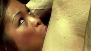 Bratty asian step-daughter gets her ass and pussy double penetrated by two big white cocks.