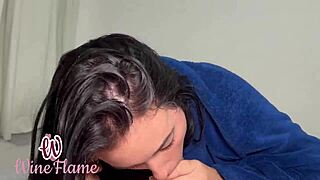 Beautiful Nerd Teen 18+ Sucks Boyfriend Deep Throat