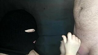 My Step Sisters Hot Mouth Sucks Cock While Her Face Is Hidden By A Balaclava