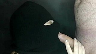 My Step Sisters Hot Mouth Sucks Cock While Her Face Is Hidden By A Balaclava