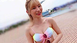 Amateur Asian Babe Gives Cute Blonde Intense Handjob And Blowjob Leading To Cumshot In Homemade Scene