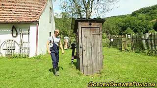 Piss Redhead Cum Sprayed in Outdoor Fetish.