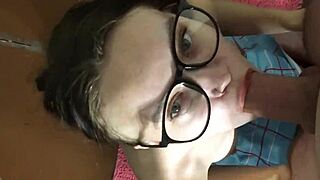 Roleplay with pretty brunette student in cute outfit.