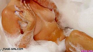 Adorable Brunette Model's Sensual Bath After Photoshoot