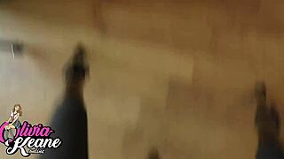 Two British students in lingerie flash and give handjobs to their professor in uniform.