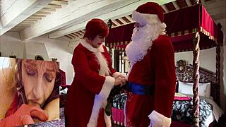 granny claus gets dildo orgasm