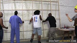 Chanel preston fucked hard by huge black cocks in interracial group