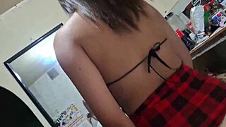 Young student sucks cock then gets fucked hard by boyfriend!