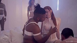 Lucy Huxley says, 'Take my huge cock in doggystyle.'