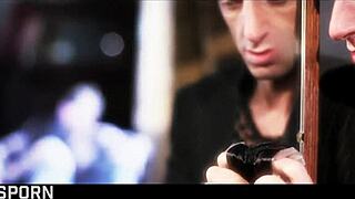 Elegant Brunette MILF in Sensual FMM Threesome