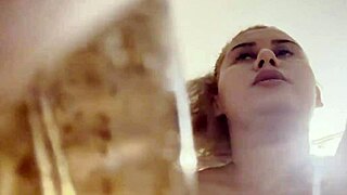 Hot blonde rides big dildo for member