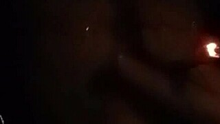 Public car ride with tits out while riding hard