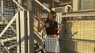 transei na escada com meu chefe do trabalho, tight pussy creampie juicy wet foreplay