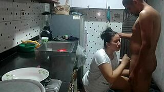 stepsister's boyfriend fucks me in kitchen