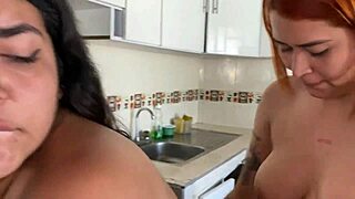 I fuck stepsister in kitchen until she cums hard