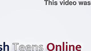 college teen goth student with long hair and big natural tits does panty stuffing as amateur pornstar