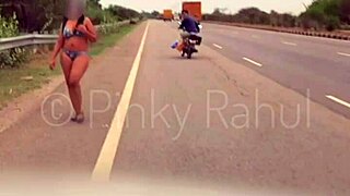 Pinky performs naked dare on Indian highways