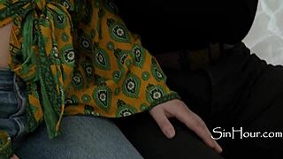 brunette with hairy natural tits gets doggystyle from big cock