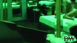 Ebony couple records intense creampie in mirror room