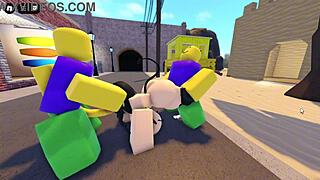 emma got bent over on the street, her big tits bouncing as three guys gangbang her big ass 😈