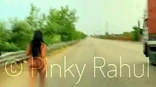 Pinky performs naked dare on Indian highways