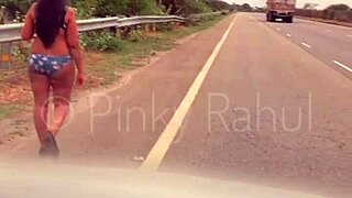 Pinky performs naked dare on Indian highways