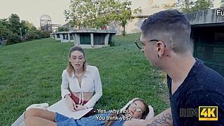 beautiful european blonde nerd couple enjoys intense ass licking in rim4k