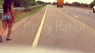 Pinky performs naked dare on Indian highways
