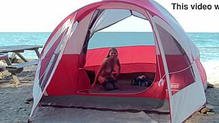 Wife MILF Housewife Teases Guys on Beach