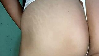 Getting excited in a white thong, dancing around in lingerie