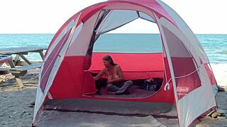 Wife MILF Housewife Teases Guys on Beach