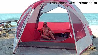 Wife MILF Housewife Teases Guys on Beach