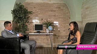 Alyssa Divine Reveals Her Ebony Body During Interracial Office Interview