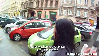 Mya Dark in glasses gets doggystyle on piano with cum