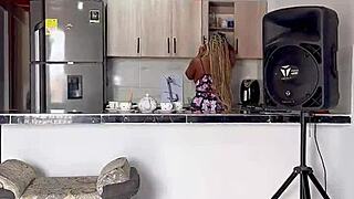 ebony stepsister craving sex with the horny neighbor's monster cock