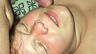 milf sucking hard cock while getting her ass fucked in casual setting