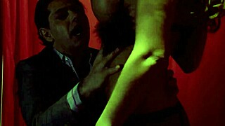 Gemma Massey strips lingerie in hospital then rides doctor cowgirl after blowjob. He gives facial cumshot.