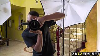 Hot milf teases with blowjob on Kyle Mason's monster cock