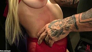 Deep throat blonde shaved twat pounded with big cock